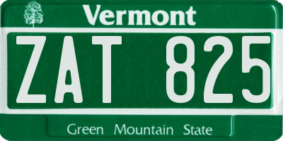 VT license plate ZAT825