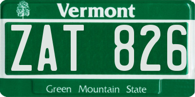 VT license plate ZAT826