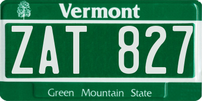 VT license plate ZAT827