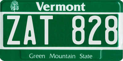 VT license plate ZAT828