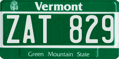 VT license plate ZAT829