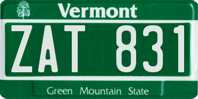 VT license plate ZAT831