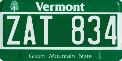 VT license plate ZAT834