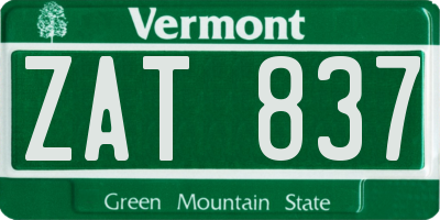 VT license plate ZAT837