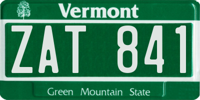 VT license plate ZAT841