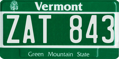 VT license plate ZAT843
