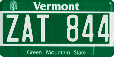 VT license plate ZAT844