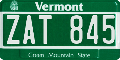 VT license plate ZAT845