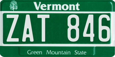 VT license plate ZAT846