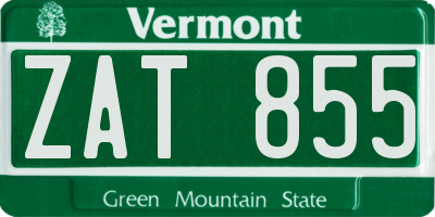 VT license plate ZAT855