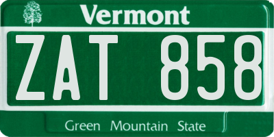 VT license plate ZAT858