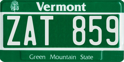 VT license plate ZAT859