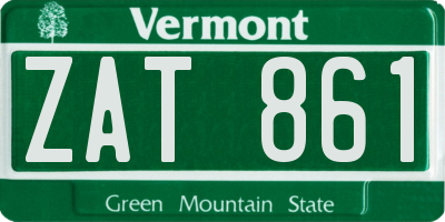 VT license plate ZAT861