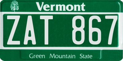VT license plate ZAT867