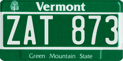 VT license plate ZAT873