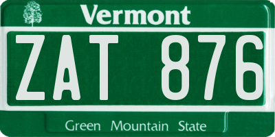 VT license plate ZAT876