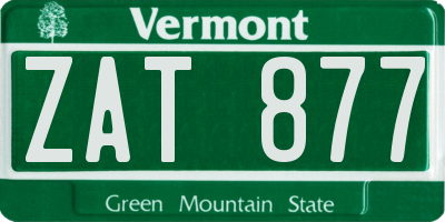VT license plate ZAT877