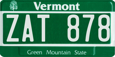 VT license plate ZAT878