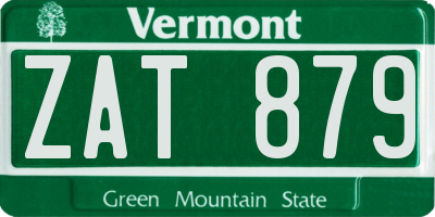 VT license plate ZAT879