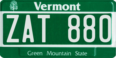 VT license plate ZAT880