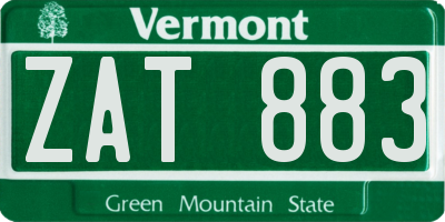 VT license plate ZAT883