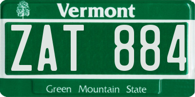 VT license plate ZAT884