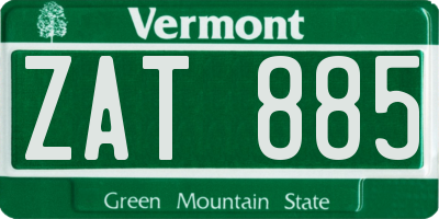 VT license plate ZAT885