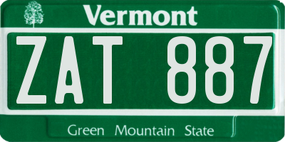 VT license plate ZAT887