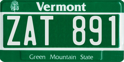 VT license plate ZAT891