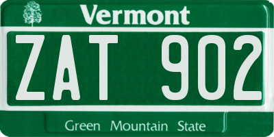 VT license plate ZAT902