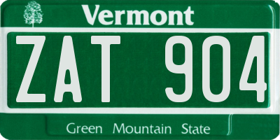 VT license plate ZAT904