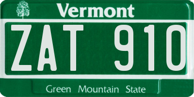 VT license plate ZAT910