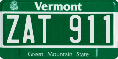 VT license plate ZAT911