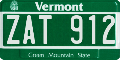 VT license plate ZAT912