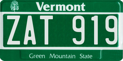 VT license plate ZAT919