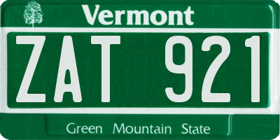 VT license plate ZAT921