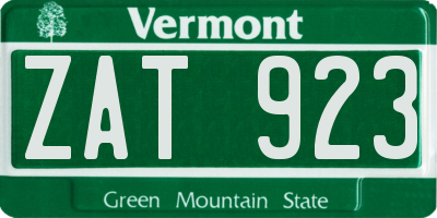 VT license plate ZAT923