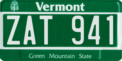 VT license plate ZAT941