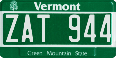 VT license plate ZAT944