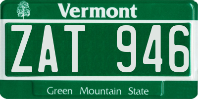 VT license plate ZAT946