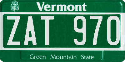 VT license plate ZAT970