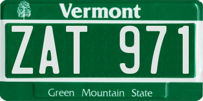 VT license plate ZAT971