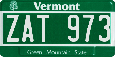VT license plate ZAT973