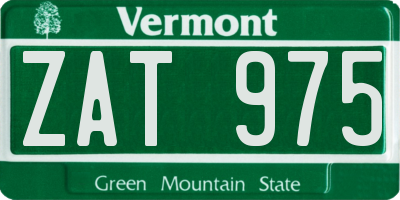 VT license plate ZAT975