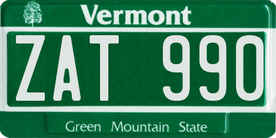 VT license plate ZAT990