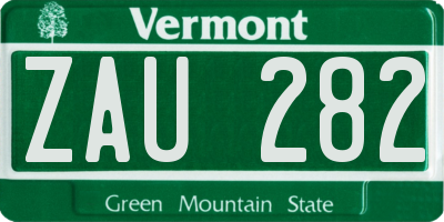 VT license plate ZAU282