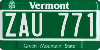 VT license plate ZAU771