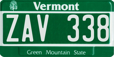 VT license plate ZAV338