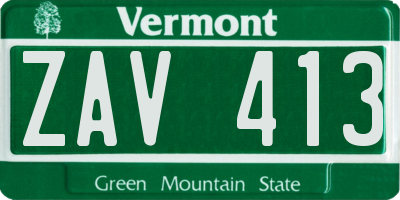 VT license plate ZAV413