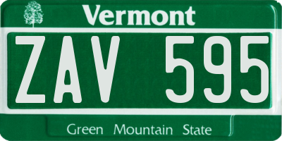 VT license plate ZAV595